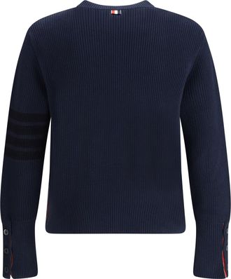 Thom Browne Mens 4-Bar Sweater Navy Cotton
