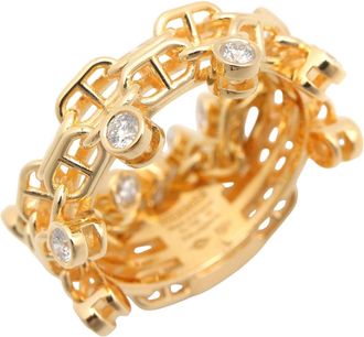 Herm&egrave;s Gold Clear Yellow Gold (18K) Band Ring (Pre-Owned)