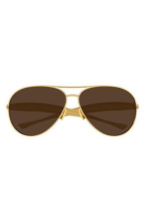 Bottega Veneta 64mm Oversize Pilot Sunglasses in Gold at Nordstrom