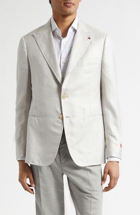 Isaia Unito Soft Silk Twill Sport Coat in White at Nordstrom, Size 36 Us