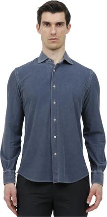 Mazzarelli Casual Stoffen Overhemd - Heren - Casual Overhemden - Blauw - 4XL - Overhemden