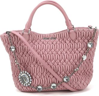 Miu Miu Pink Leather Tote Bag (Pre-Owned)