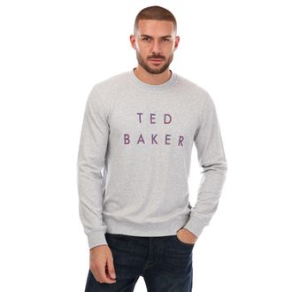 Ted Baker Sonics sweatshirt met normale pasvorm en logo voor heren, grijs