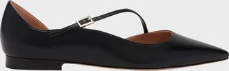 Malone Souliers Bettina Nappa Leather Cross Strap Ballerina Flats
