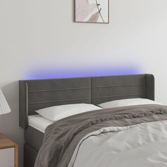 vidaXL Cabecero Con Led De Terciopelo Gris Oscuro 147x16x78/88 Cm Vidaxl