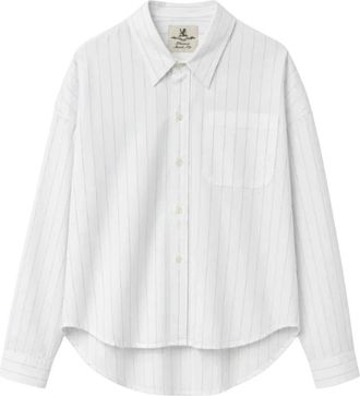 Denimist Bailey Cropped Shirt - Dames - Overhemden - Blauw - S - Katoen - Overhemden