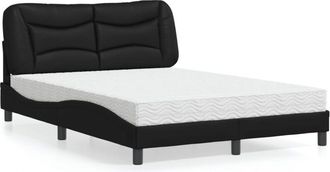 vidaXL Vidaxl - Cama Con Colch&oacute;n Cuero Sint&eacute;tico Negro 140x200 Cm
