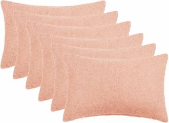vidaXL Funda De Almohada 6 Pcs Heerlen Rosa 30 X 50 Cm Boucl&eacute; Vidaxl