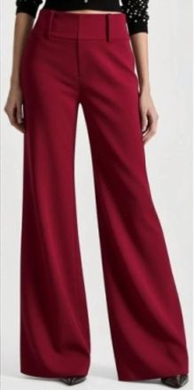 Alice & Olivia Olivia Wide Leg Pant In Red