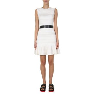 Alexander McQueen Textured Knit Fit and Flare Dress - Dames - Jurken - Wit - Maat: L