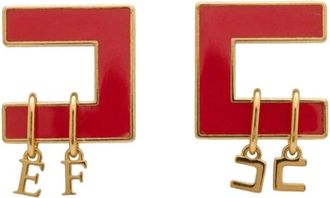 Elisabetta Franchi Accessoires, Dames, Rood, ONE Size, Or 34K66E2 Oorbellen