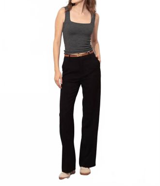ATTENTIF Lucy High Rise Wide Leg Trouser In Navy