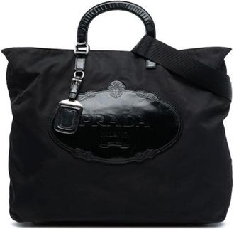 Prada Pre-owned Tote Bags, female, Black, Size: ONE SIZE Pre-owned Nylon Tote Bag