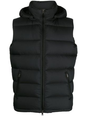 Herno hooded padded gilet - men - Polyamide/Polyamide/Feather Down - 56 - Black