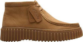 Clarks Torhill Moss Enkelboot - Dames - Veterlaarzen - Beige - 43 EU - Leer - Schoenen