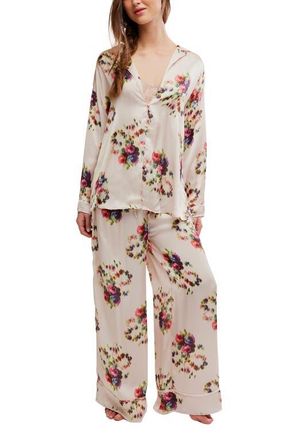 Free People Dreamy Days Print Pajamas in Antique Ivory - Floral at Nordstrom, Size X-Small