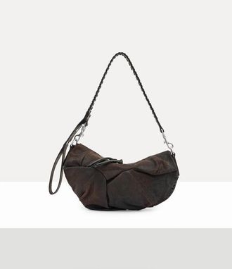 Vivienne Westwood Agnes Medium Shoulder Bag Leather Dark-brown