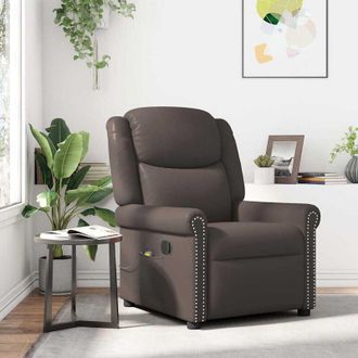 vidaXL Vidaxl - Sill&oacute;n Reclinable De Cuero Sint&eacute;tico Marr&oacute;n Brillante