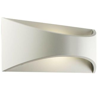 Loops IP65 Outdoor Modern Curved Wall Light White Texture Aluminium 12W Warm White LED