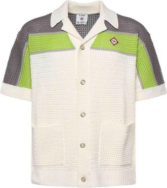 Casablanca Striped Crochet Shirt
