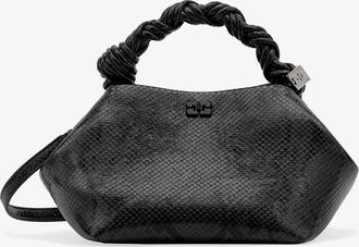 Ganni Croco Black Snake Small Bou Bag