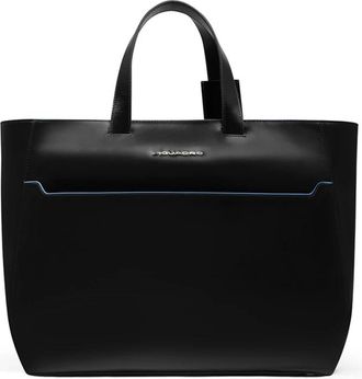 Piquadro Tote Bags, female, Black, Size: ONE SIZE Blue Square Laptop Shopper