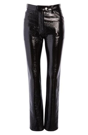 Courrèges Five Pocket Vinyl Pants in Black at Nordstrom, Size 30