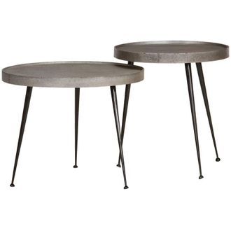 vidaXL vidaXL Tavolini da Salotto 2 pz Argento in Legno Multistrato