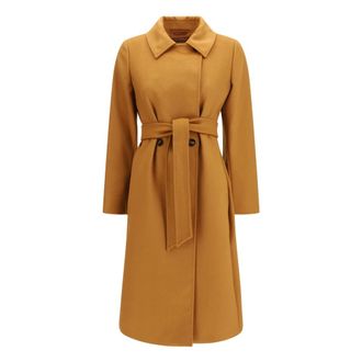 Max Mara Dubbele rij knopen wollen jas - Dames - Mantels - Beige - Maat: 2XS Wol
