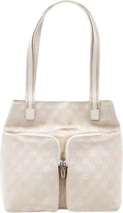 Gucci Pre-owned Canvas Tote Bag - Dames - Vintage Shopper - Beige - ONE Size - Vintage