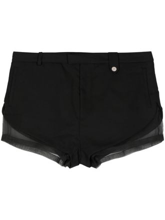 EGONlab. Shorts mini con inserti semi trasparenti - Nero