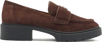 Coach suede loafers - women - Calf Suede/Rubber/Calf Leather - 8.5 - Brown