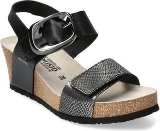 Mephisto Leandre Wedge Sandal in Grey Havana at Nordstrom, Size 11