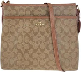 Coach Pre-owned Cross Body Bags, female, Beige, Size: ONE SIZE Pre-owned Signature PVC Leather Shoulder Bag