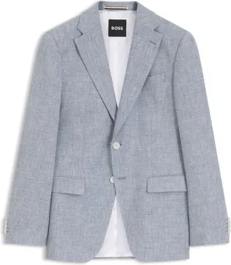 BOSS Slim-fit jacket with puppytooth pattern