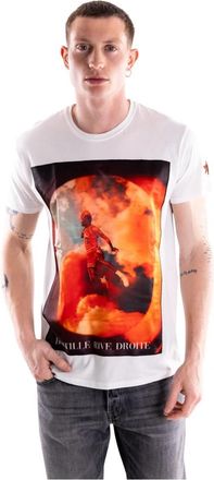 Bastille Zijde Print Patch T-shirt - Heren - T-shirts - Wit - L - Katoen - Tops