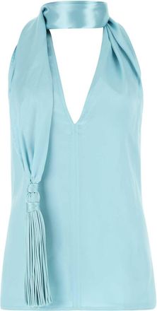 Bottega Veneta Womens Pastel Light-blue Satin Top - Size EU 34 (Womens)
