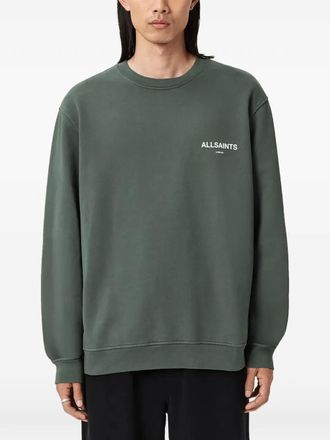 AllSaints Halcyon logo crew-neck sweatshirt - men - Organic Cotton - M - Green