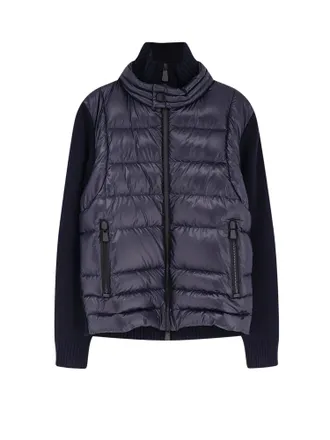 Moncler Wool Blend Jacket With Logo Detail-Uomo