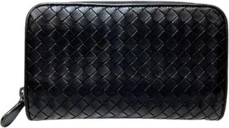 Bottega Veneta Pre-owned Wallets, male, Black, Size: ONE SIZE Pre-owned Intrecciato Leather Long Wallet