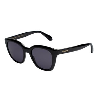 Ferragamo Womens SF2000S Round Sunglasses for Women - Black - One Size