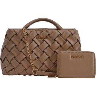 Bebe Luca Satchel with Matching Wallet in Beige at Nordstrom Rack