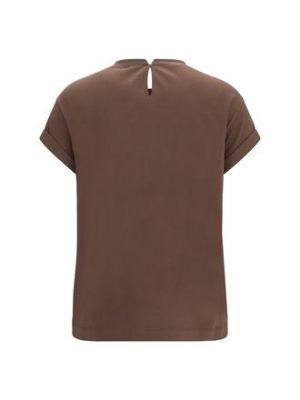 Brunello Cucinelli Womens Cotton T-Shirt Fondente Elastane; T-Shirts And Polos