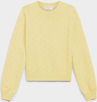 Contemporaine Womens Puff-sleeve pompom sweater
