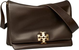 Tory Burch large Charlie logo shoulder bag - Brown
