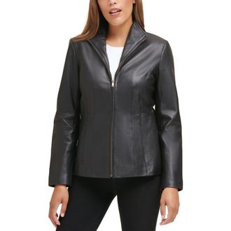 Cole Haan Wing Collar Leather Jacket in Black at Nordstrom Rack, Size X-Small