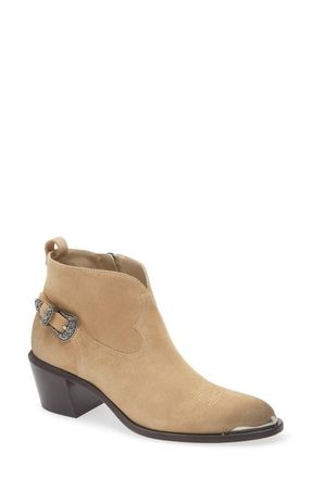 Golden Goose Patty Waxed Suede Western Bootie in Sand at Nordstrom, Size 42
