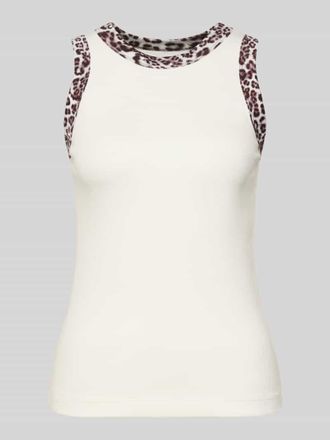 Marc Cain Tanktop mit gerippten Abschl&uuml;ssen in Offwhite, Gr&ouml;&szlig;e 34
