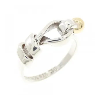 Tiffany & Co. Silver Yellow Gold Yellow Gold (18K) Silver 925 Band Ring (Pre-Owned)