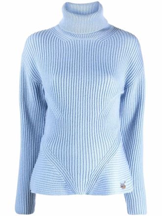 Elisabetta Franchi ribbed -knit roll-neck jumper - Blue